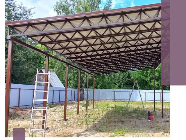 Односкатные навесы под ключ в Ревде — изготовление и монтаж