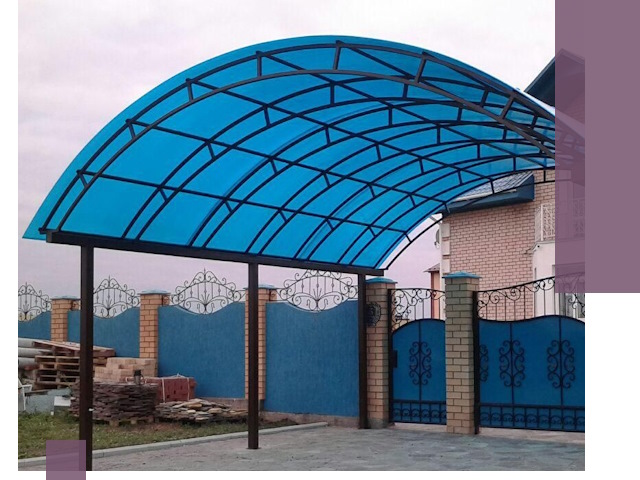Арочные навесы под ключ в Ревде — изготовление и монтаж