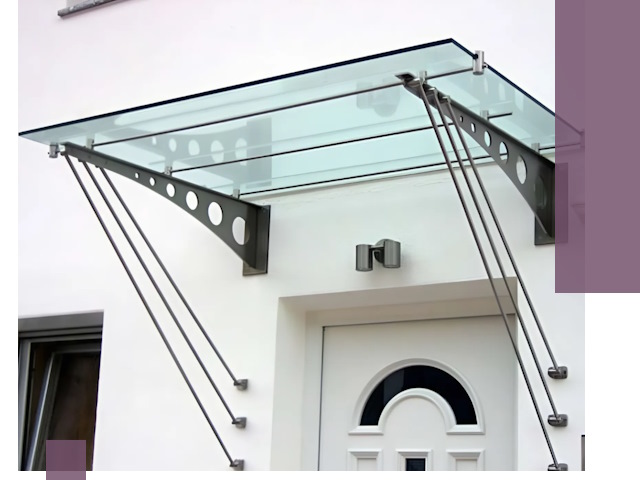 Козырьки над входом под ключ в Ревде — изготовление и монтаж