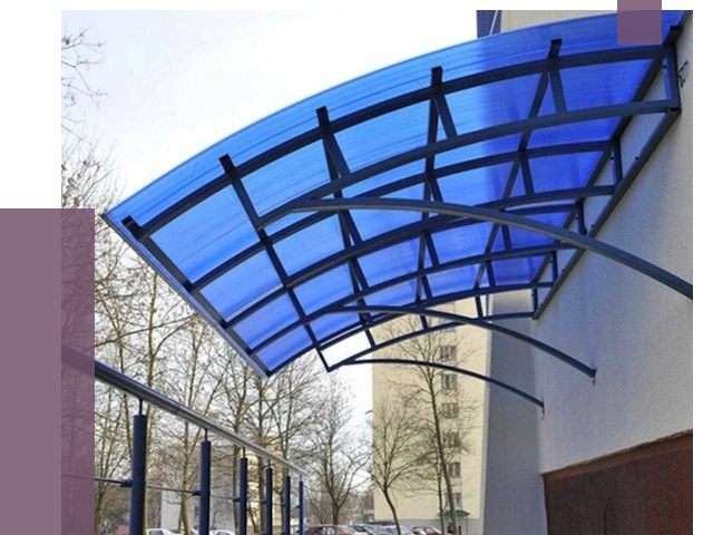 Козырьки из поликарбоната в Ревде от 4443 руб. под ключ | ПРОЛЁТ-Рвд