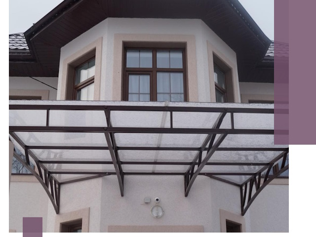 Козырьки из поликарбоната под ключ в Ревде