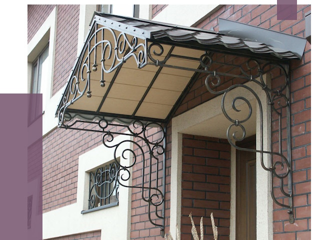 Двускатные козырьки в Ревде под ключ от 13224 руб.