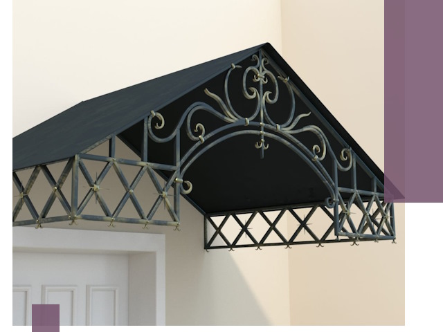 Двускатные металлические козырьки под ключ в Ревде