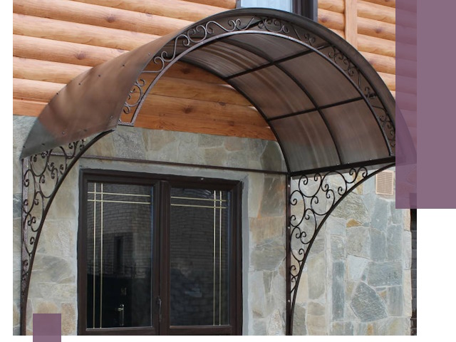 Арочные козырьки под ключ в Ревде: изготовление и монтаж